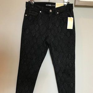 Michael Kors Snake Print Skinny Mid-Rise Jeans